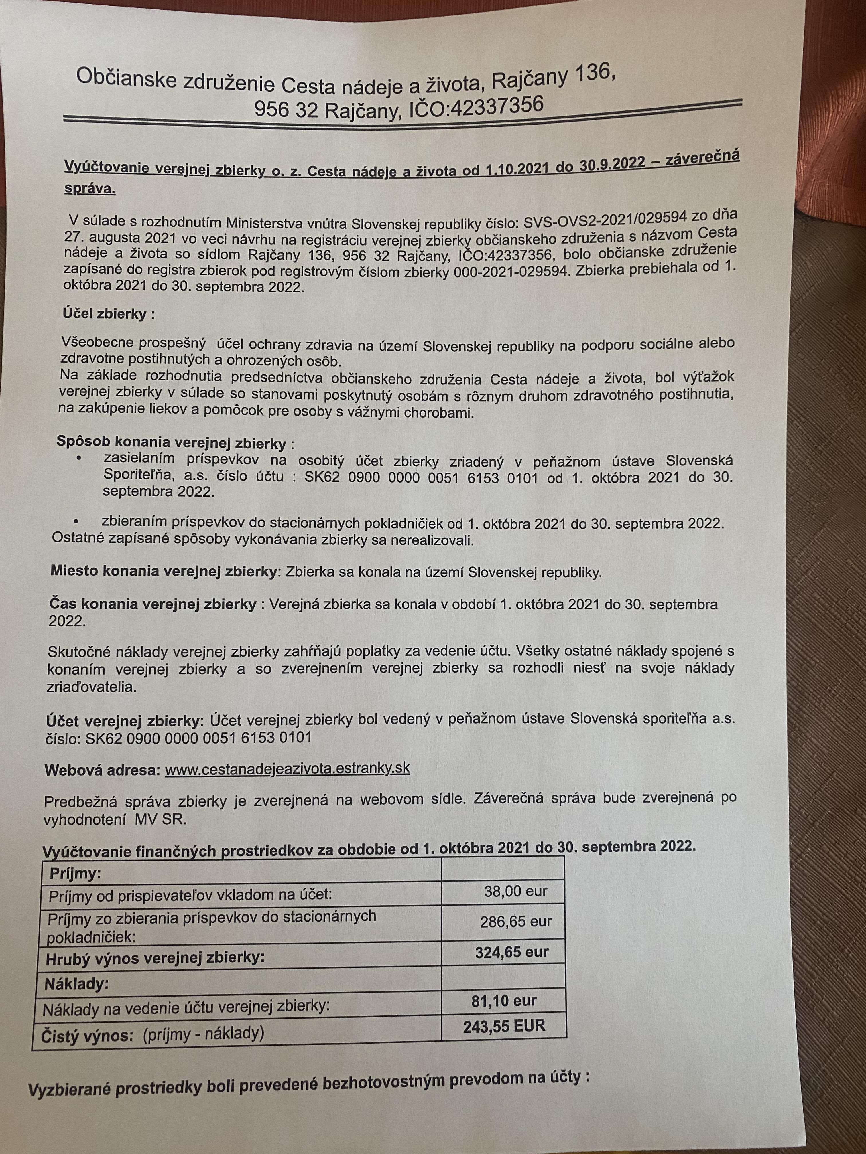 Záverečná správa 2022